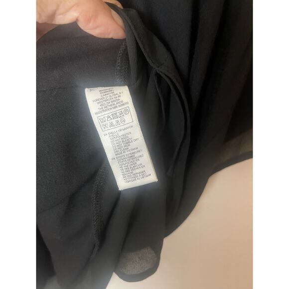 Love 21 Forever 21 Sheer Black Panel Poncho Top Sz Medium Black - Picture 8 of 9